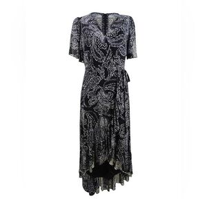 Calvin Klein Black and White Ruffled Tiered Dress